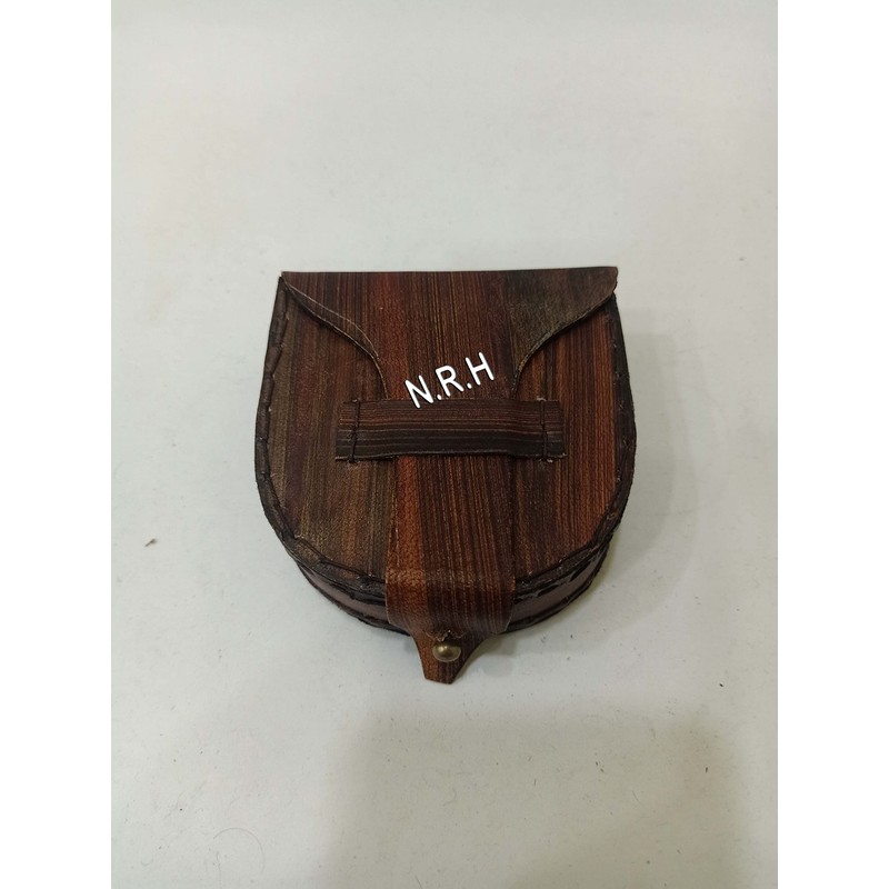 Nautical Sundial Compass Antique Vintage Style with Leather Box and