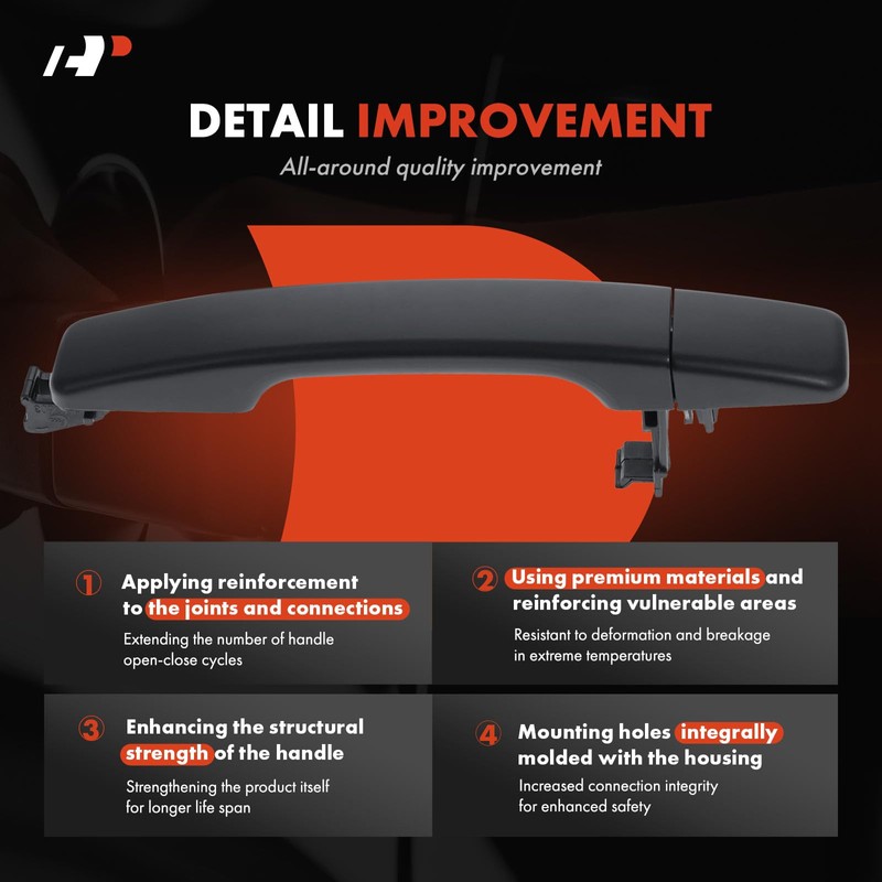 A-Premium Outside Exterior Door Handles Compatible with Kia Soul 2014-2019