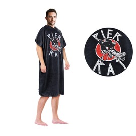 PIER Rat Surf Poncho Water Absorbing Wetsuit Changing Towel Robe with Hood Soft Quick Drying Beach Bath Coverup for Men Women Surfing Swimming Bathing Scuba Diving and Outdoor Activities