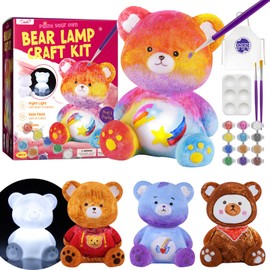 LAOESE Paint Your Own Bear Lamp Kit, Art Supplies Arts & Crafts Kit, Painting kit for Kids 6-12, Arts and Crafts for Kids Ages 8-12, Toys Girls Boy Birthday Gift Ages 3 4 5 6 7 8 9 10 11 12+