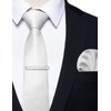 YourTies White Skinny Ties for Men 2.4" Satin Slim Necktie