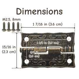 10 PCS Decorative Antique Hinge Vintage Metal Carved Hinge for Woodworking Repair Drawer Door Box