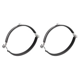 sourcing map 200mm Rigid Pipe Strap Clamps, Carbon Steel Pipe Bracket Tube Clip M10 Nut Size for Water Tube Pipe 2 Pcs