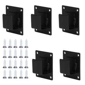 5pcs Wall Shelf Mount Bracket Display Shelf Hook Hanger Rack Tube Bar Holder BlackOpening Type