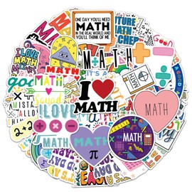 Math Stickers 50PCS Aesthetic Algebra Geometry Symbols Decals for Laptop Water Bottle Journal DIY Decor Pack for Teens Adults Math Lovers Personalization