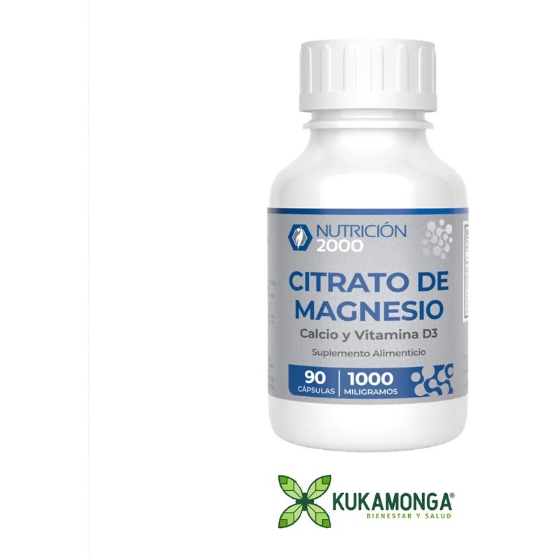 Citrato de Magnesio, Calcio, Vitamina D3 90 Cápsulas 1000 mg