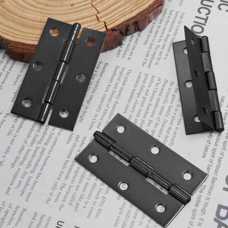 Murtenze 12 Pack 2.5 Inch Door Hinge Cabinet Hinge,Black Butt