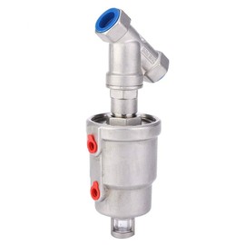 KUIDAMOS DN15 (1/2in), DN20 (3/4in) Stainless Steel Angle Seat Valve Air Actuated Female Pneumatic Steam Valve,Thread Connections(1/2" DN15)