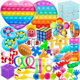 Chennyfun 50PCS Fidget Toys Pack, Sensory Fidget Toys Set, Stress Anxiety Relief Fidget Toy for ADHD Autism, Party Favors Birthday Party Gifts For Kids Teens Adults