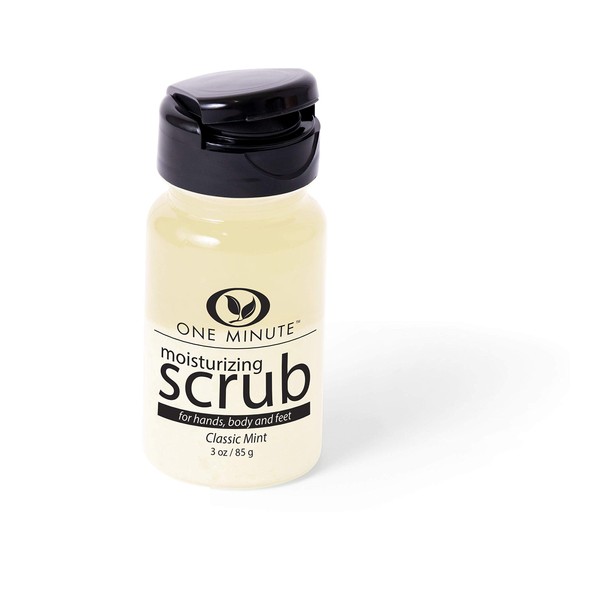 One Minute Manicure – Moisturizing Salt Scrub – 3 oz – Professionally Formulated To Exfoliate, Recondition & Moisturize Skin – Enhanced With Botanical Oils & Natural Sea Salts (Classic Mint)