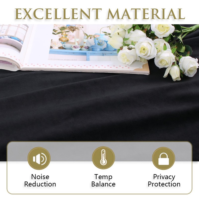 StangH Black Velvet Curtains 120 inches Long - Extra Long