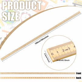 Treela 24 Pack 39 Inches Meter Stick Wood Ruler Economy Yard Stick Double Sided Heavy Duty Thick Meter for School Classroom Home Office Kids Clothing Measuring