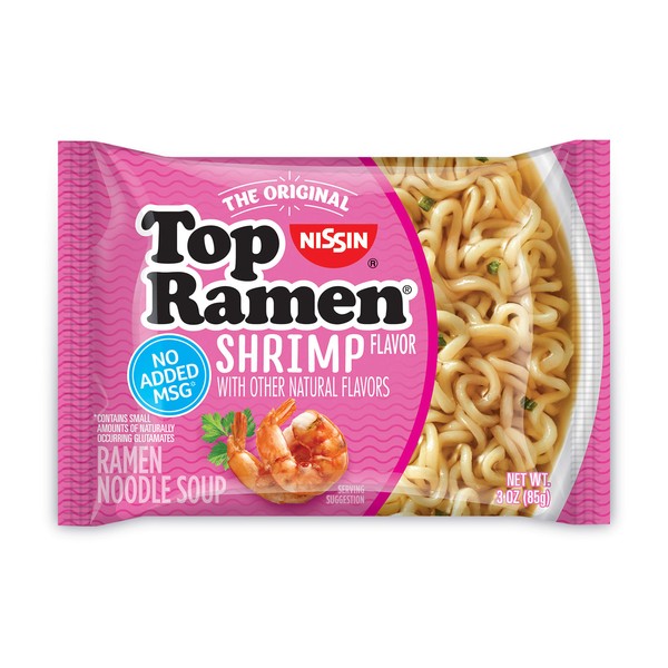 Nissin Top Ramen, Shrimp Flavor, The Original Instant Ramen, 3oz. (24-Pack)