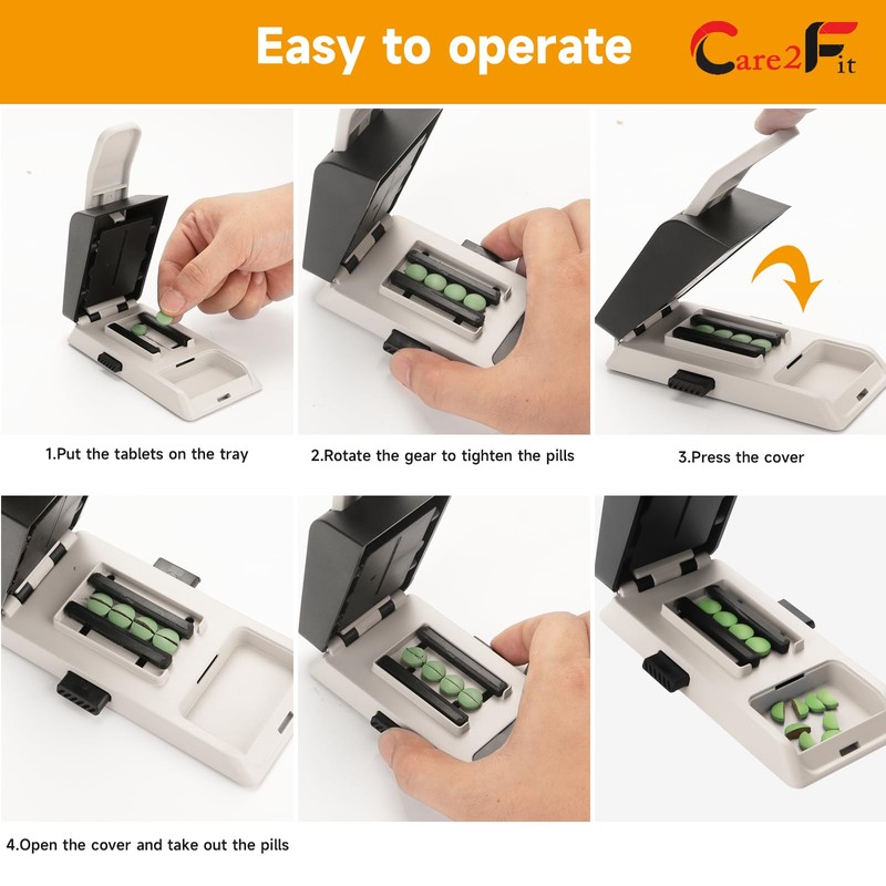 Care2fit Auto Centering Pill Cutter Device, Pill Splitter Made of