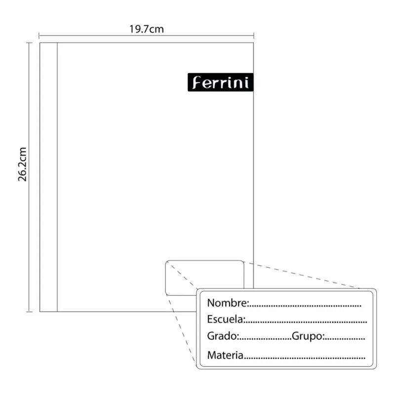 Cuadernos Cosidos Profesional Ferrini Libreta 100h 8 Pack