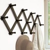 Dseap Accordion Wall Hanger:16'' High Wooden Wall Expandable Coat Rack,Hat