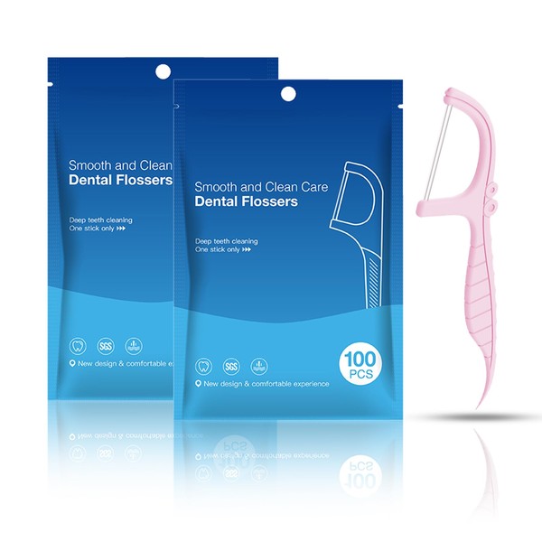 BAIDENTAL Mint Twin Line Dental Floss Picks - 200 Count