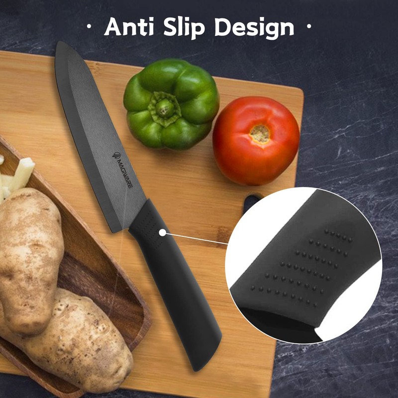 Magiware Ceramic Knives, Ceramic Knife Set with Sheaths Cover -Sharp