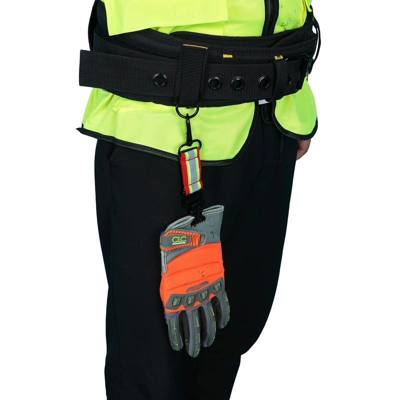KUNN Work Glove Clips, Fireflighter Glove Strap with 360°Swivel Hook,Reflective