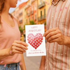 Anniversary Card for Sister & Brother-in-Law | Heartfelt Watercolor Design Customizable for Sibling Couples 300gsm Premium Cardstock with Envelope (Sister and Brother In Law)