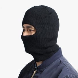 Knit Full-Face Balaclava (Black) for Winter Cold Protection Full-Face Mask