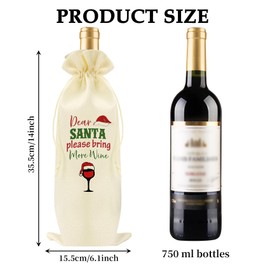Christmas Wine Bag Funny Christmas Party Table Decor Decorations Hostess Gifts for Women Men Couple Wine Gift Bag Bottle Covers Holiday Merry Friendsmas Party Supplies Decorations Stocking Stuffers