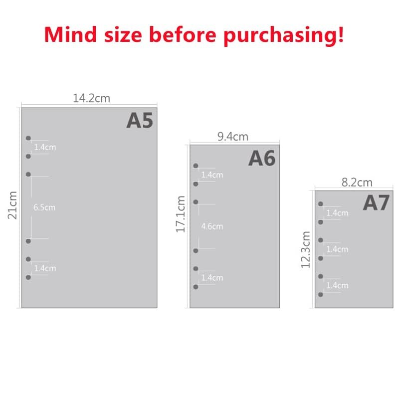A6 Planner Refill Spiral Notebook Refill 6 Ring Binder Refill,