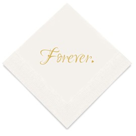 Servilletas de cóctel de 3 capas de papel de aluminio dorado, de Weddingstar, color blanco