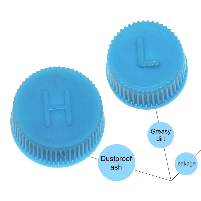 ZIMISI Blue Replacement Car A/C Valve Core Caps, Leakproof R134a