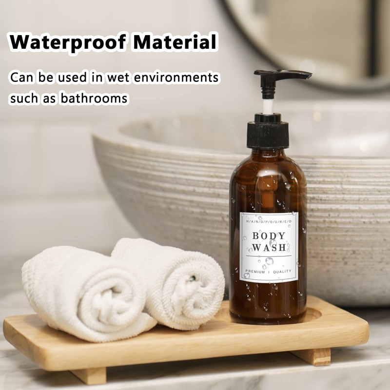12 Pcs Waterproof Soa-p Labels,Waterproof Labels for Bottles,Kitchen Labels,Lotion Labels
