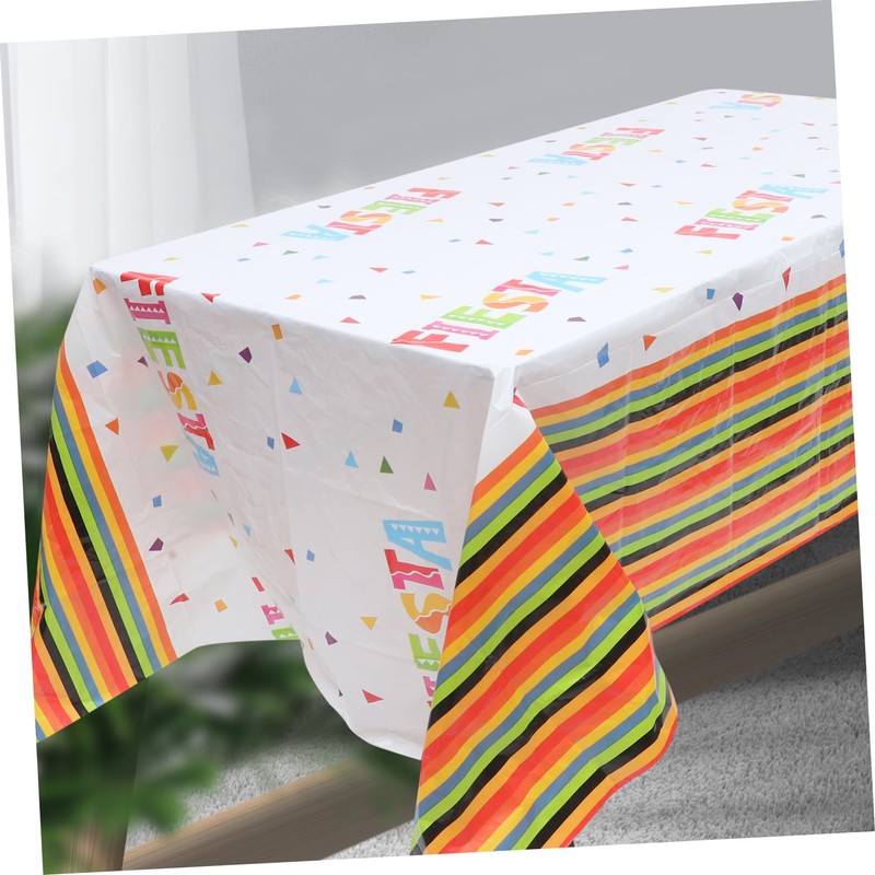 CHILDWEET Mexican Party Tablecloth Carnival Decorative Table Runner PVC Table