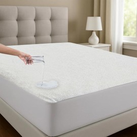 Elite Essentials 100% Waterproof Mattress Protector, Cotton Terry Top – Non-Noisy & Anti-Allergy Small Double Mattress Protector (122x190cm) Extra Deep 30cm Stretch Skirt – White