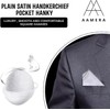 Mens Black Hanky Handkerchief Pocket Square Plain Satin Solid Wedding