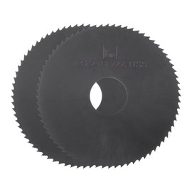 QUARKZMAN Circular Saw Blades 63 mm x 16 mm x 2 mm 72 Teeth Nitride Coated High-Speed Steel (HSS) Milling Tools for Aluminium Alloy Metal Plastic Wood Pack of 2