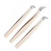 3-Piece Set Precision Tweezers for Eyelash Extensions, Ingrown Hairs, and Fine Hair 3-Piece Set 4ea