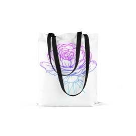 Le Jardin du Lin Printed Shopping Bag with Two Black Long Handles, Foldable Fabric Bag with Two Long Handles, Size: 48 x 55 cm