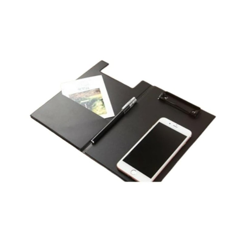 Clipboard A5 Folding Leather Style Bifold Ticket Holder Durable Store