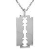 Sterling Silver Razor Blade Necklace with 24 inch Surgical Steel