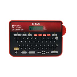 LABELWORKS Epson LW-K200PX-RDB Portable QWERTY Keyboard Label Maker for Home & Hobbies – Craft, Organize, and Personalize - Red Black Printer