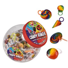 Fruidles Crazy Fruit Candy Rings, Assorted Hard Candy Lollipops, Individually Wrapped (42-Pack)
