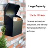 NACH Large Mailbox for House, 12.4”x7.1”x11.8 Black Mailboxes for Outside,