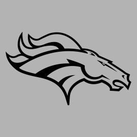 Unbranded Denver Broncos Vinyl Decal - Black, 4"