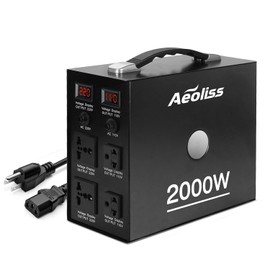 AEOLISS Voltage Converter Transformer 110V to 220V/220V to 110V International Universal Voltage Converter US to Europe Power Strip Plug Transformer Step Down Outlet Converters