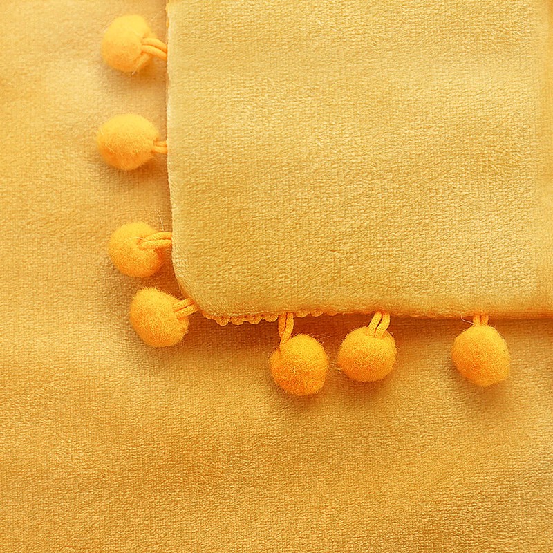 PiccoCasa Velvet Pillow Covers, 1PCS Pom Pom Christmas Throw Pillow