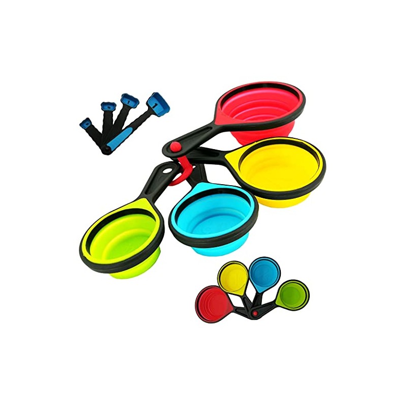 Juego de 8 de Tazas y cucharas medidoras de silicona