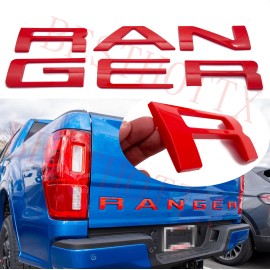 auto pro 0.3in Raised Tailgate Insert Letters fits 2019-2023 Ford Ranger (Red )