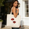 16PCS Red Lips Sequin Iron on Patches, Red Lips Rainbow