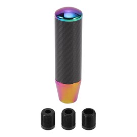 TUCKBOLD Car Shift Knob 13cm | Front Shift Lever Knob Universal for Automatic and Manual Vehicle Carbon Fiber Aluminum Alloy Multicolor with 3 Adapter 1 Set