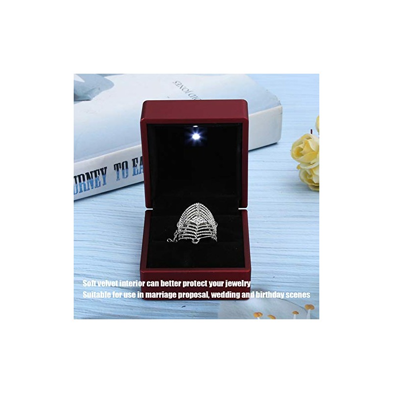 Caja de anillo, caja de anillo de bodas de terciopelo