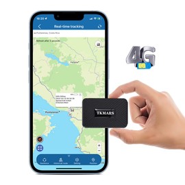 Klein 4G GPS-Tracker, Echtzeit-Tracking Peilsender Mini-GPS Ortungsgerät mit 1500mAh Akku, Magnetischer GPS-Sender für Auto Kinder Koffer, Kostenlose APP/Web-Plattform